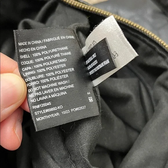 Stone & Co. Black Faux Leather Crossbody Shoulder Bag with Gold Hardware - Picture 10 of 11